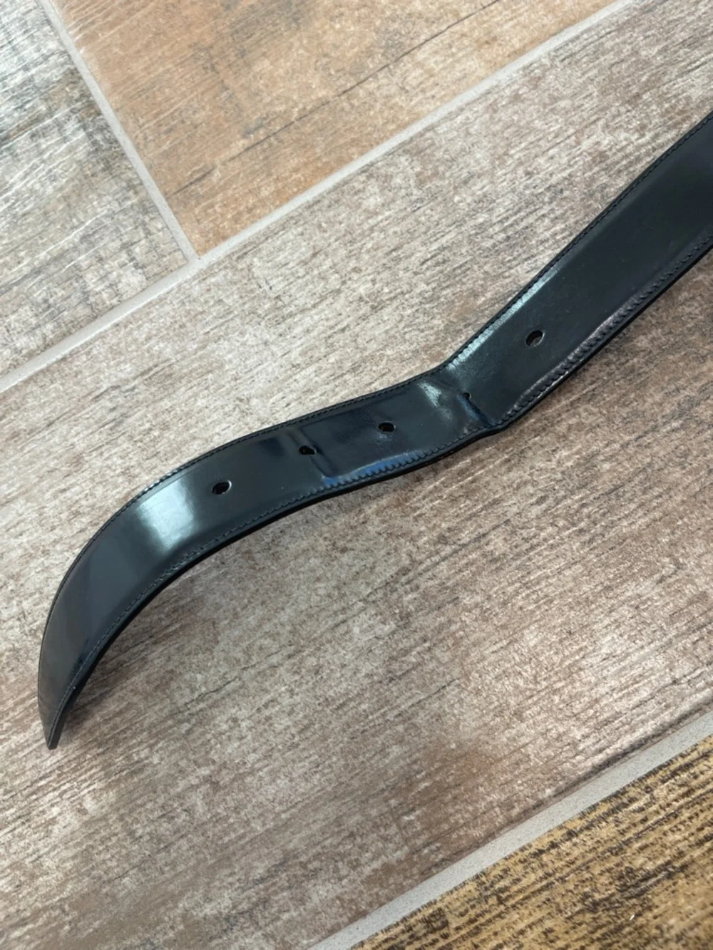 Dolce & Gabbana Black Patent Leather Belt with Silver-Tone Buckle Mens